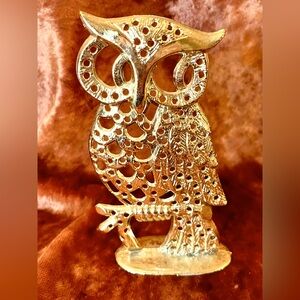 Vintage Torino Owl Earring Tree 1970’s Gold Tone Metal